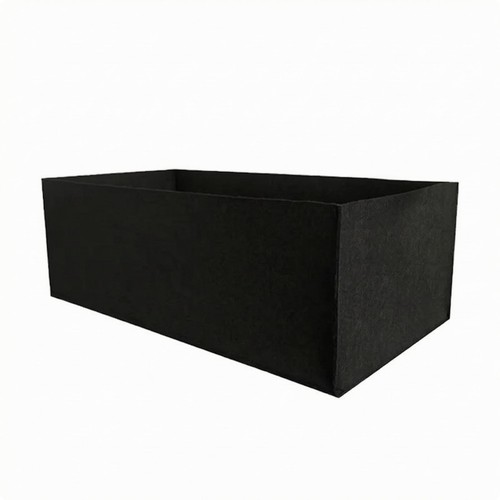 Black rectangular plant - , pot